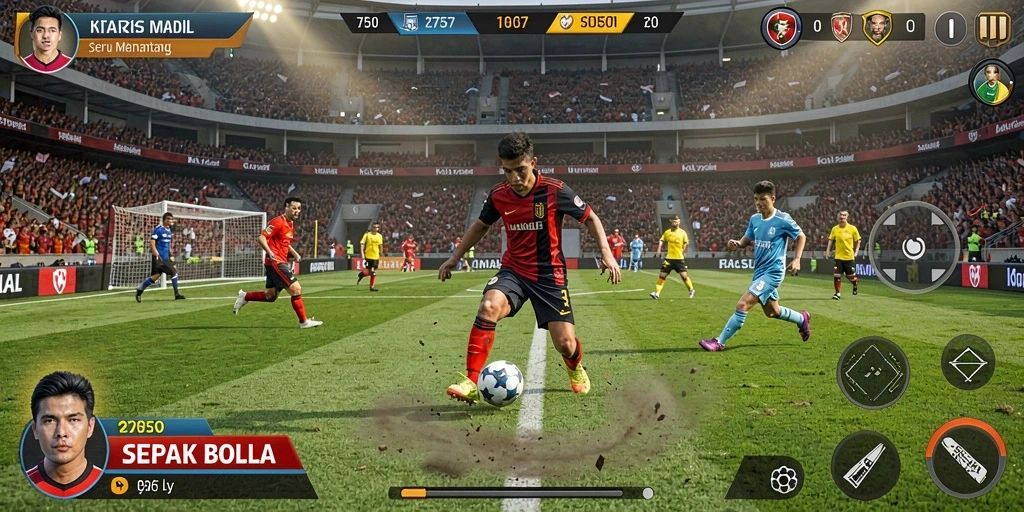 Menggambarkan keseruan gameplay sepak bola di <strong>2757</strong>