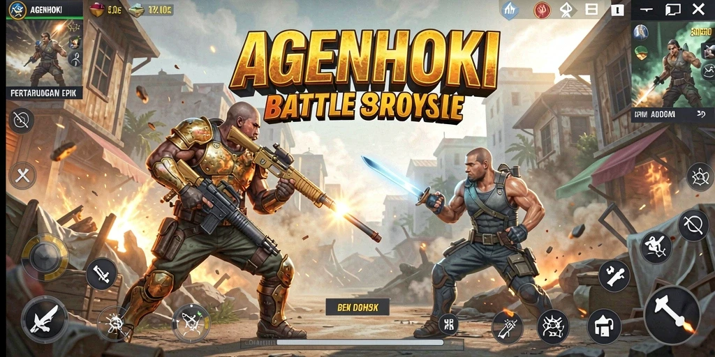 Gameplay seru AGENHOKI dalam pertempuran Battle Royale.