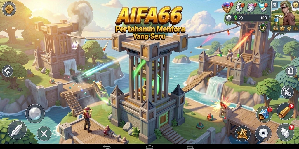 Gameplay menegangkan dari AIFA66 dalam mode Tower Defense.