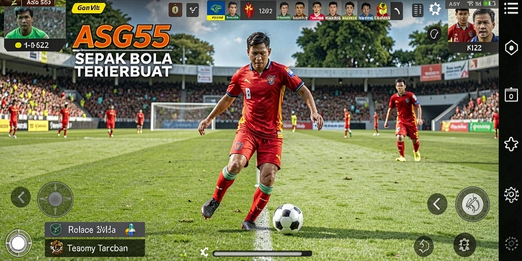 Tampilan memukau dari gameplay ASG55 dalam pertandingan sepak bola.