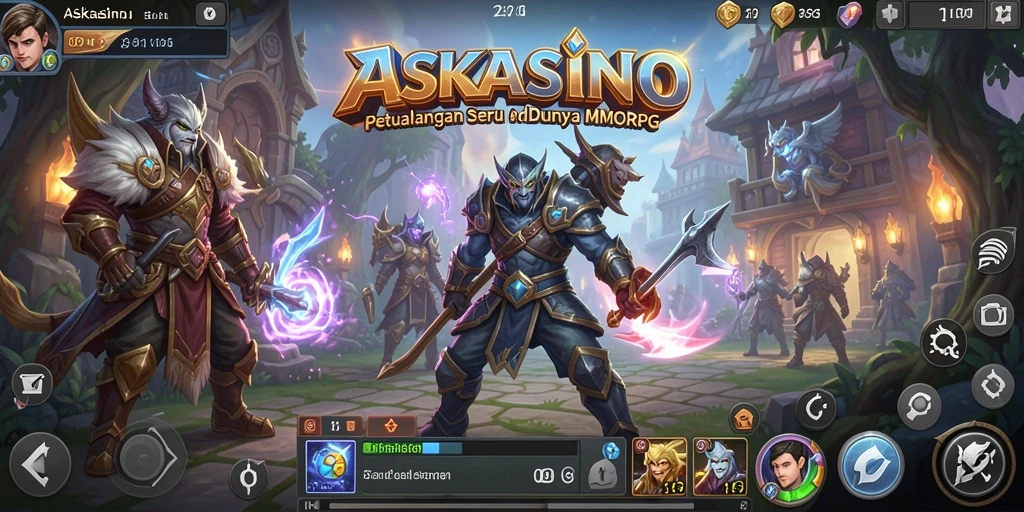 Tampilan gameplay mendebarkan dalam ASKASINO dengan pertempuran seru dan eksplorasi dunia yang luas.