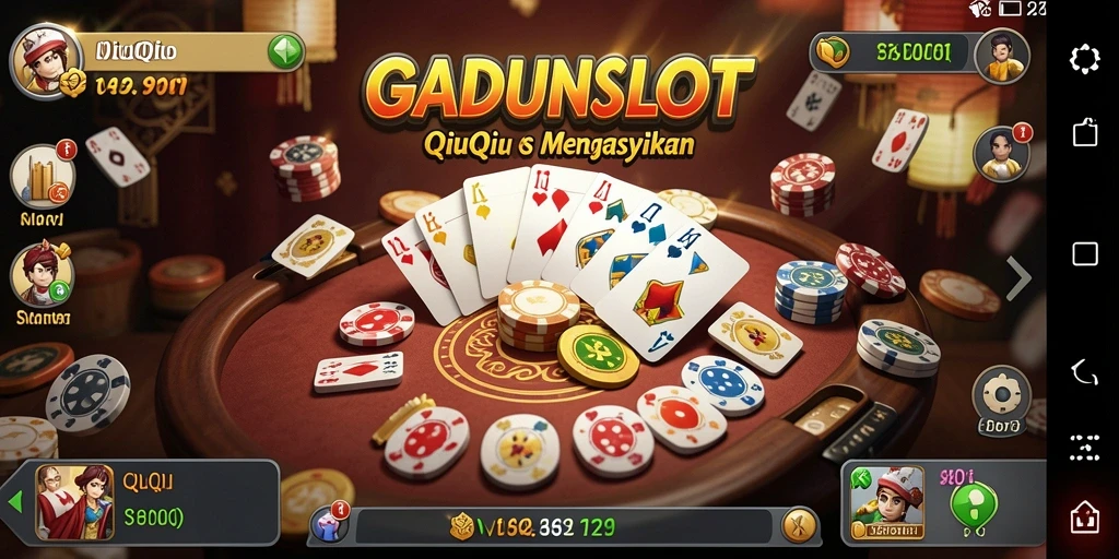 Tampilan gameplay GADUNSLOT dengan suasana QiuQiu yang menarik.