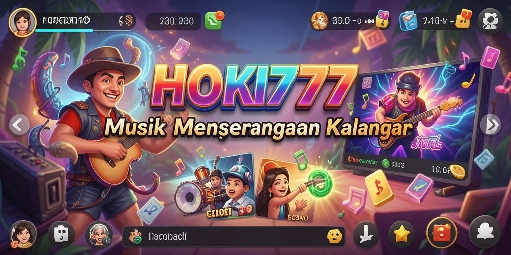 Tangkapan layar HOKI777 menampilkan pengguna bersenang-senang dengan permainan musik.