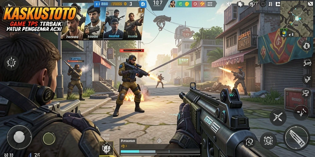 Screenshot dari gameplay seru di KASKUSTOTO dengan aksi tembak-menembak.