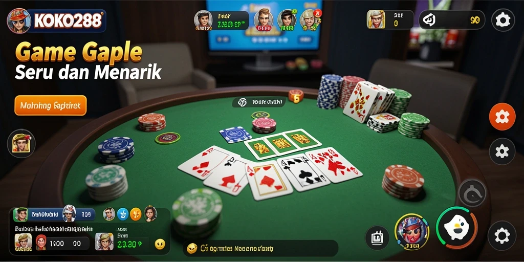 Screenshot main game Gaple dengan tampilan grafik menarik di KOKO288.