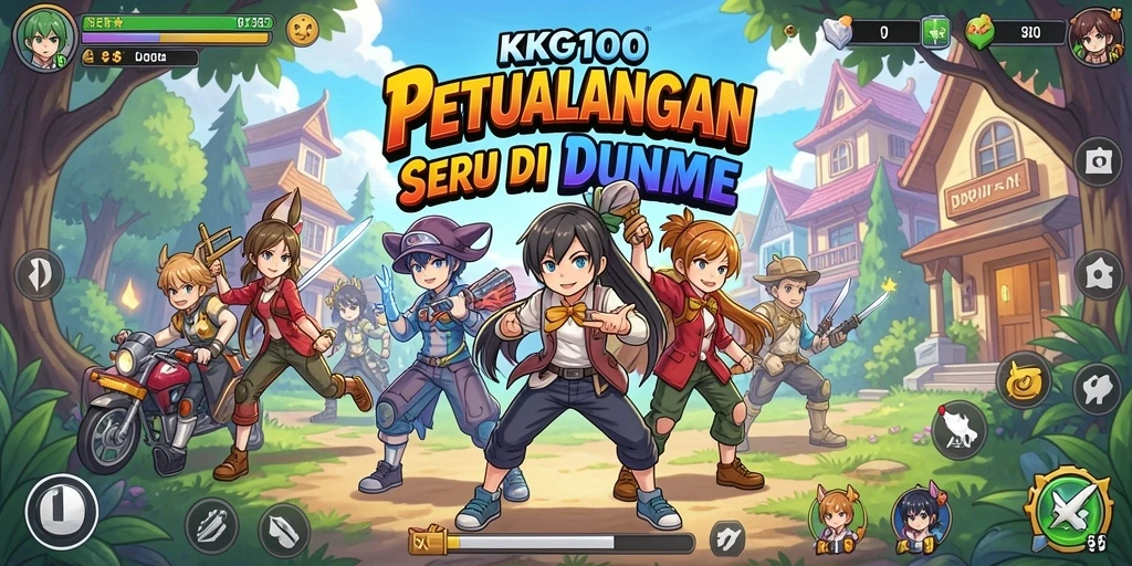 Tampilan dinamis gameplay KPK100 dengan karakter anime.