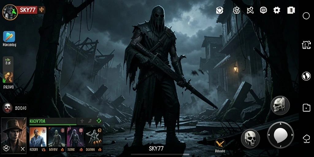 Tangkapan layar dari SKY77 menampilkan suasana mencekam dan gameplay menegangkan.