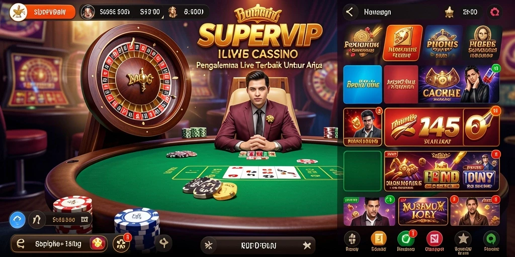 Tampilan gameplay Live Casino di SUPERVIP dengan dealer profesional.