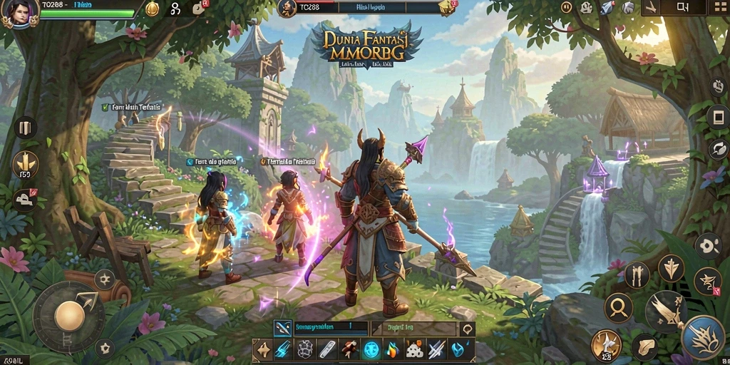Tangkapan layar utama TO288 menunjukkan aksi pertarungan seru dalam MMORPG.