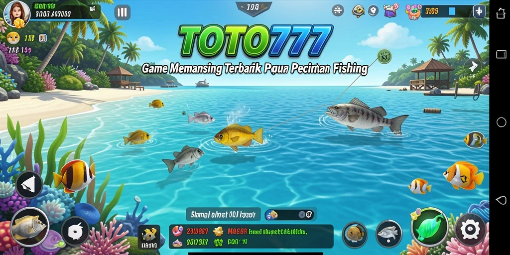 Screenshot dari gameplay TOTO777 menunjukkan aksi memancing yang mendebarkan.